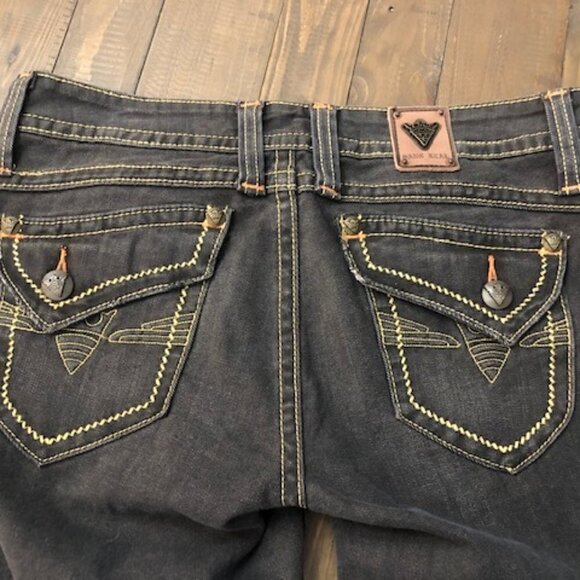 Sang Real Jeans SJP7001 King Alexander I Gray Black Bootcut - Picture 8 of 12